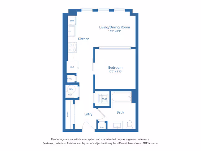 A0.4 | 1 Bed | 1 Bath 1243 floor plan